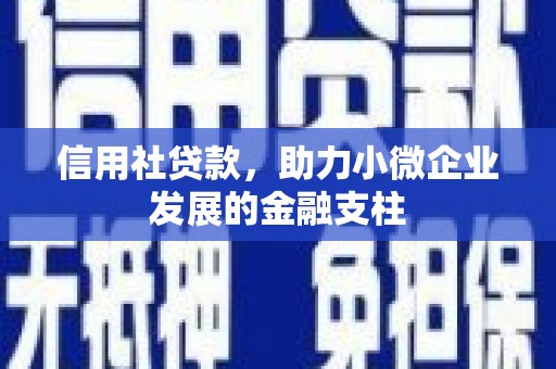镇远信用社贷款，助力小微企业发展的金融支柱