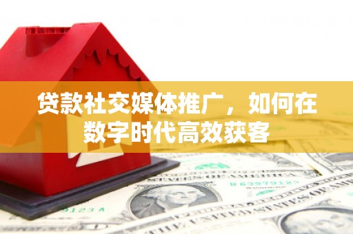 镇远贷款社交媒体推广，如何在数字时代高效获客