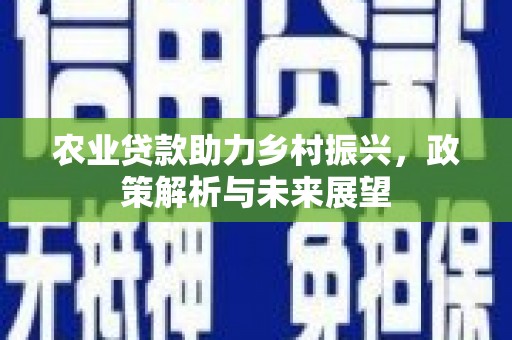 镇远农业贷款助力乡村振兴，政策解析与未来展望