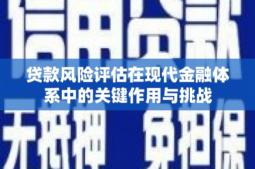 镇远贷款风险评估在现代金融体系中的关键作用与挑战
