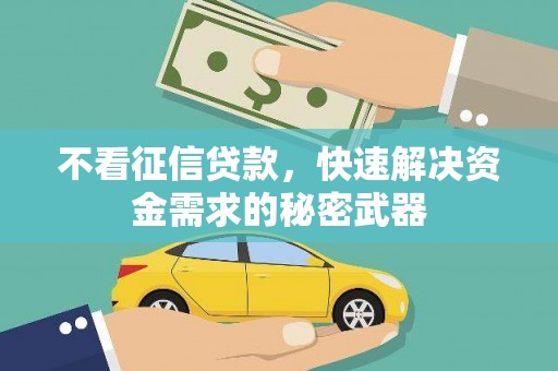 镇远不看征信贷款，快速解决资金需求的秘密武器