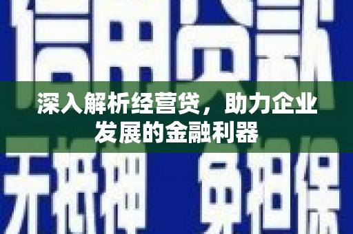 镇远深入解析经营贷，助力企业发展的金融利器