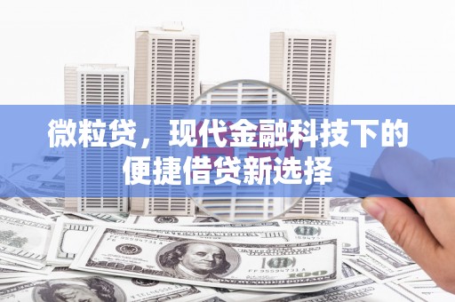 镇远微粒贷，现代金融科技下的便捷借贷新选择