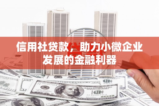 镇远信用社贷款，助力小微企业发展的金融利器