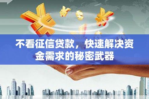 镇远不看征信贷款，快速解决资金需求的秘密武器