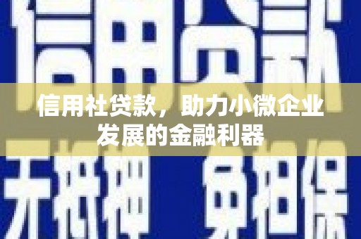 镇远信用社贷款，助力小微企业发展的金融利器