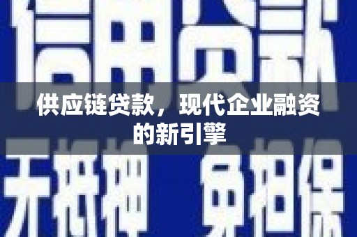 镇远供应链贷款，现代企业融资的新引擎