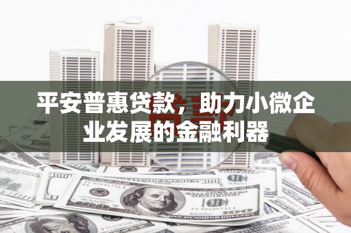 镇远平安普惠贷款，助力小微企业发展的金融利器