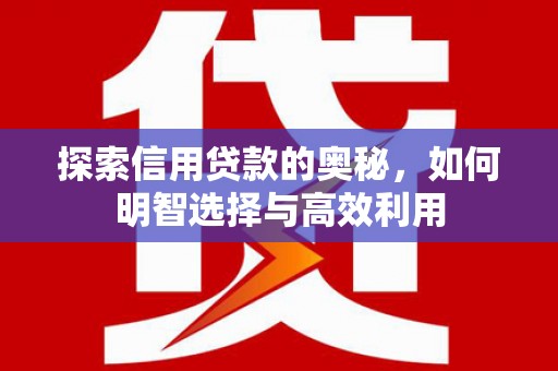 镇远探索信用贷款的奥秘，如何明智选择与高效利用