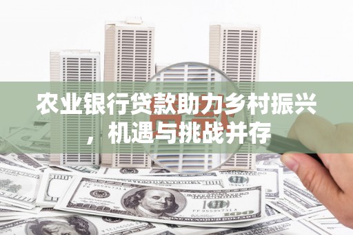 镇远农业银行贷款助力乡村振兴，机遇与挑战并存